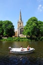 Boat ride and church, Stratford-upon-Avon. Royalty Free Stock Photo