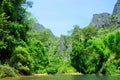 A boat ride on the other side of Kong Lor Cave in Central Laos Royalty Free Stock Photo