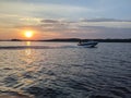 Boat ride sunset Royalty Free Stock Photo