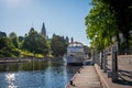 Boat on the Rideau Canal near Parliament during summer, Ottawa, Ontario, Canada Royalty Free Stock Photo