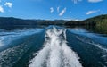 Boat riding on lake jocassee north carolina in summer