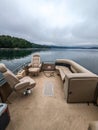 Boat riding on lake jocassee north carolina in summer