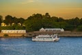 Boat riding on the St-Lawrence seaway Royalty Free Stock Photo