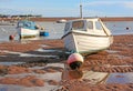 Boat on the River Teign at low tide Royalty Free Stock Photo