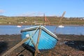 Boat on the River Teign at low tide Royalty Free Stock Photo