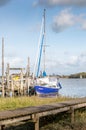 Sailing boat on the River Wyre in Lancashire, UK