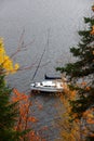 Boat in Riviere Saint Maurice Royalty Free Stock Photo