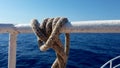 Boat rope with sailing knot Royalty Free Stock Photo