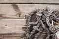 Boat Rope Textured close up. Top view of old vintage ropes on wooden background Royalty Free Stock Photo