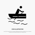 Boat, Rowing, Training, Water solid Glyph Icon vector