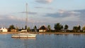 Boat in Rust Port, Neusiedlersee, Burgenland, Austria Royalty Free Stock Photo