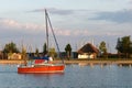 Boat in Rust Port, Neusiedlersee, Burgenland, Austria Royalty Free Stock Photo