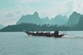 Boat sailing on Cheow Lan Lake