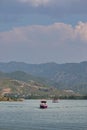 Boat sailing in the lake