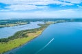 Boat sailing on the Manning River. Royalty Free Stock Photo