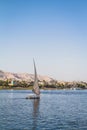 A boat sailing on Nile Rive in Egypt.