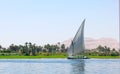 Boat Sailing on the Nile River in Egypt, Luxor Royalty Free Stock Photo