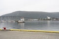 boat sailing in the port of Tromso, northern Norway