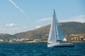 Boat in sailing regatta. Luxury yachts. Royalty Free Stock Photo