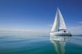 Boat in sailing regatta. Sailing yacht on the water Royalty Free Stock Photo