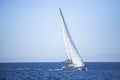 Boat in sailing regatta. Sport.