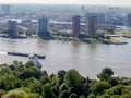 boat sailing on the river in Rotterdam Royalty Free Stock Photo