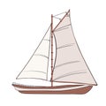 Boat with sails