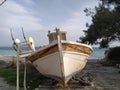 Boat in SAMOS island Royalty Free Stock Photo
