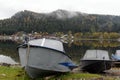 The boat sank on the shore of Lake Teletskoye in the village of Iogach. Altai Republic