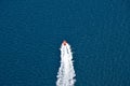 Boat sea Aerial view. Top view. Boat drone photo. Royalty Free Stock Photo