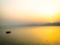 Fishing Boat on Sea of Galilee at Sunrise Royalty Free Stock Photo