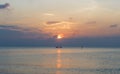 Boat in the Sea Sunset Beach Royalty Free Stock Photo