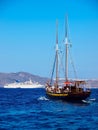 Boat sea trip. Santorini, Cyclades, Greece Royalty Free Stock Photo