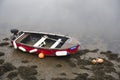 Boat in sea water for tranquility calm peace and mindfulness