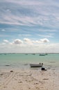 Boat on seacoast in Cancale, Brittany, France Royalty Free Stock Photo