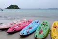 Boat at the seafront and kayak