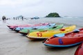 Boat at the seafront and kayak