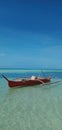 boat seashore sand tropics Royalty Free Stock Photo