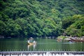 Boat service bring traveller tour Hozugawa River at Arashiyama