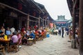 Boat-shaped street market of Luocheng old town