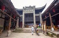 Boat-shaped street market of Luocheng old town