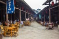 Boat-shaped street market of Luocheng old town