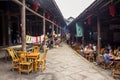 Boat-shaped street market of Luocheng old town