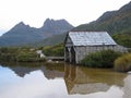 Boat shed at Dove Lake Royalty Free Stock Photo