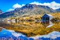 The Boat Shed on the picturesque Dove Lake at Cradle Mountain, Tasmania. Royalty Free Stock Photo