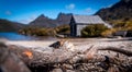 The Boat Shed on the picturesque Dove Lake at Cradle Mountain, Tasmania. Royalty Free Stock Photo