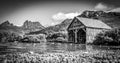 The Boat Shed on the picturesque Dove Lake at Cradle Mountain, Tasmania. Royalty Free Stock Photo