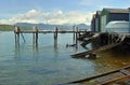 Boat sheds and ramps at Waikawa Bay, Picton, New Zealand Royalty Free Stock Photo