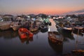 Boat shelter Sunset magic hour