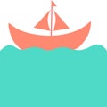 : boat. ship icon, cruise ship - vector boat illustration, sea travel symbol Royalty Free Stock Photo